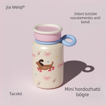 Gyerekeknek szánt vákuum-izolált rozsdamentes acél termosz karikatúra mintával, hordozható vízital iskolára és sportra