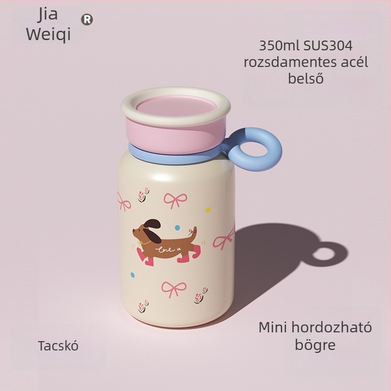 Gyerekeknek szánt vákuum-izolált rozsdamentes acél termosz karikatúra mintával, hordozható vízital iskolára és sportra