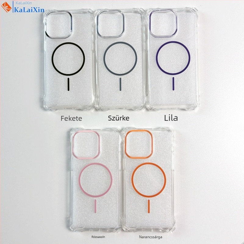 Átlátszó MagSafe védőtok diagonális pánttal iPhone 11–14 (Pro/Max), ütésálló védelem