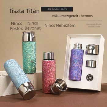 Új mágneses, tiszta titánból készült termosz, antibakteriális, tea–víz elválasztás, elegáns kivitel