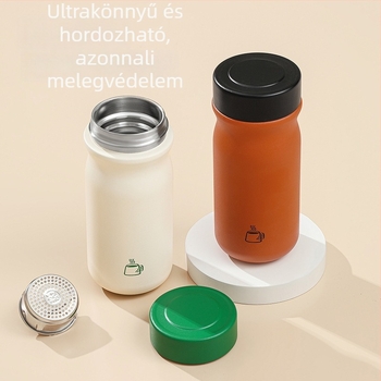 Női hordozható termosz pohár, 316-os rozsdamentes acélból, kompakt, elegáns megjelenés