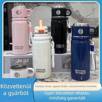 316 rozsdamentes acél izolált pohár tea–víz elválasztással, szívószállal, kültéri hordozható
