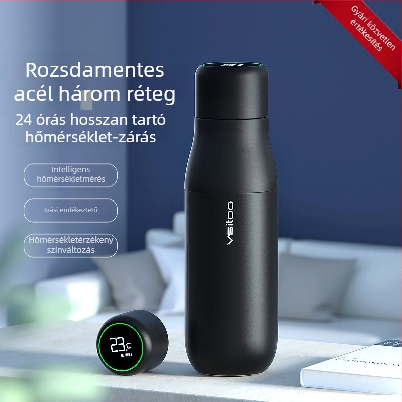 316 rozsdamentes acél vákuumcsésze digitális kijelzővel, háromrétegű szigeteléssel, prémium kreatív páros ajándék lézergravírozott logóval