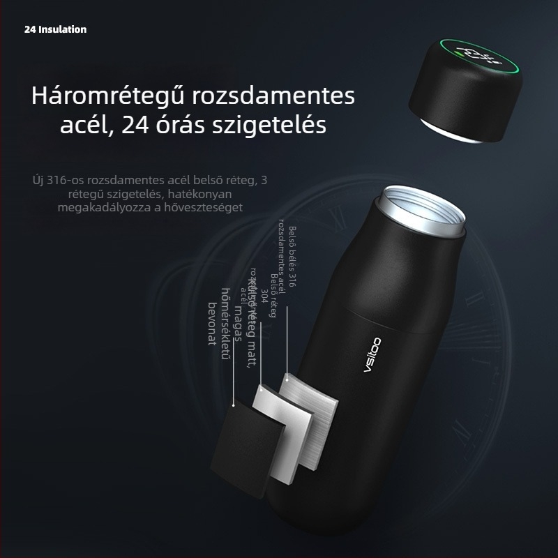 316 rozsdamentes acél vákuumcsésze digitális kijelzővel, háromrétegű szigeteléssel, prémium kreatív páros ajándék lézergravírozott logóval