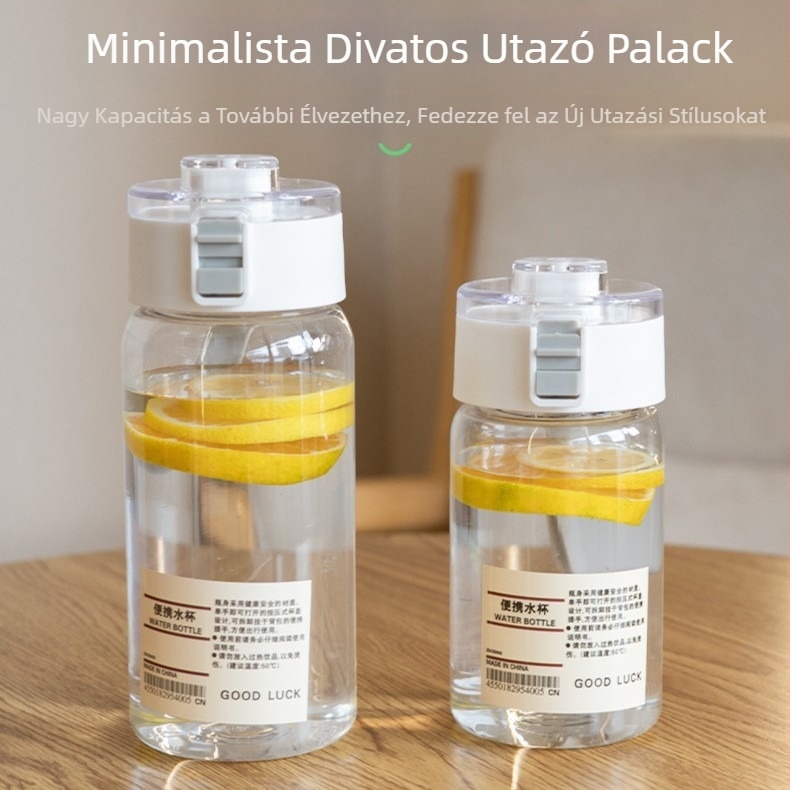Műanyag víz pohár teafilterrel és fogantyúval, hordozható és elegáns, diákoknak