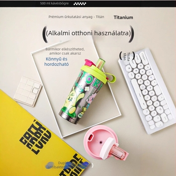 Tiszta titánból készült, szigetelt titán pohár nőknek és férfiaknak, stílusos dupla falú pohár teához, tea–víz szétválasztás, antibakteriális és egészségvédő.
