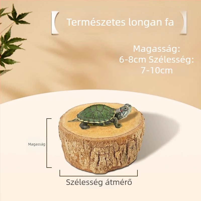 Természetes Longanfa teknősökhöz — napozó platforma és driftwood dekoráció az akváriumhoz