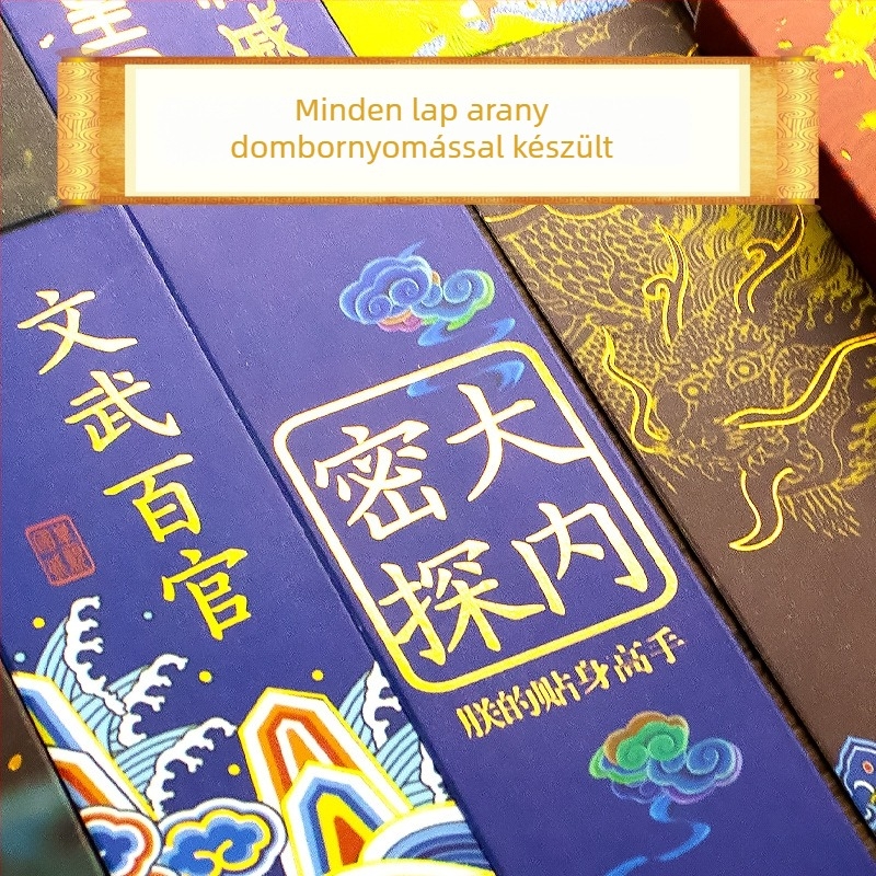 Chenyang Culture Királyi család – dobozos könyvjelző aranyozott bojtokkal, palota-stílusú olvasókártya