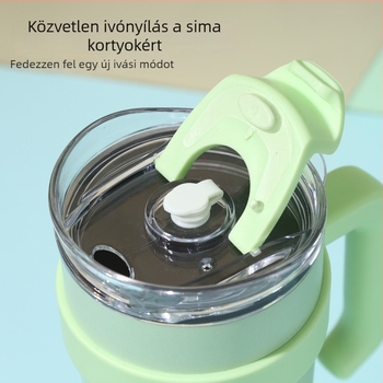 40oz autó pohár, 304 rozsdamentes acél, dupla falú vákuum-szigetelés, hordozható szívószállal