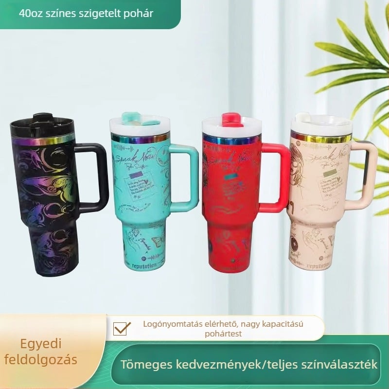40oz autóba illeszthető, színes szigetelt pohár, belső 304 rozsdamentes acél, külső 201 rozsdamentes acél, nagy kapacitás
