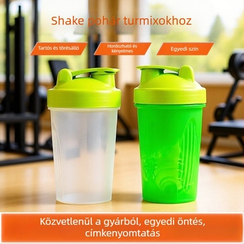 Milkshake shaker pohár 400 ml – hordozható, átlátszó műanyag pohár fehérjeport keveréséhez