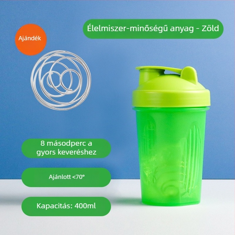 Milkshake shaker pohár 400 ml – hordozható, átlátszó műanyag pohár fehérjeport keveréséhez