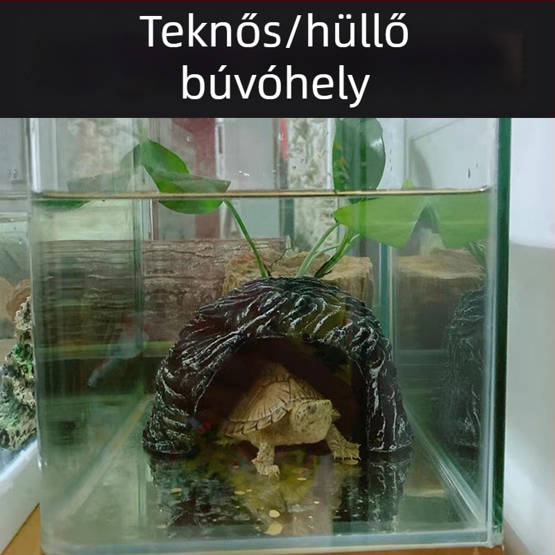 Akvarisztikus táj-dekor: rejtekhely teknősök és békák számára, halak és garnélák számára