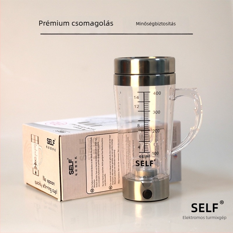 Fehérje por shaker USB töltéssel, automata elektromos keverő beépített mérleggel