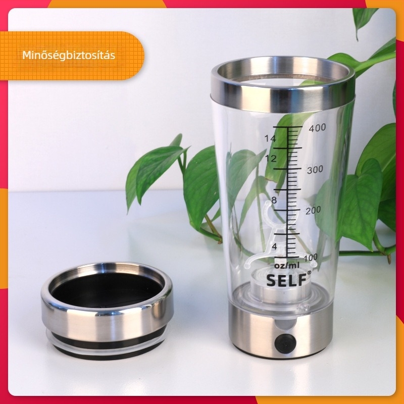 Fehérje por shaker USB töltéssel, automata elektromos keverő beépített mérleggel