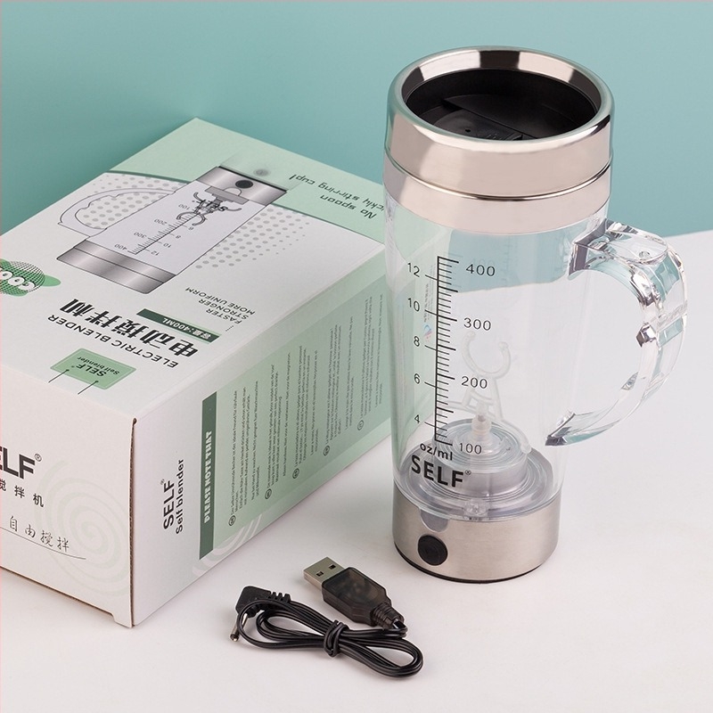 Fehérje por shaker USB töltéssel, automata elektromos keverő beépített mérleggel