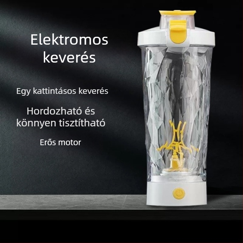 Nagy kapacitású elektromos keverőpalack, többfunkciós shaker kávéhoz, egy gombnyomásos indítás