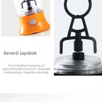 Elektromos keverő pohár, 350 ml, nagy kapacitású, fehérje- és kakaóporhoz, shaker pohár