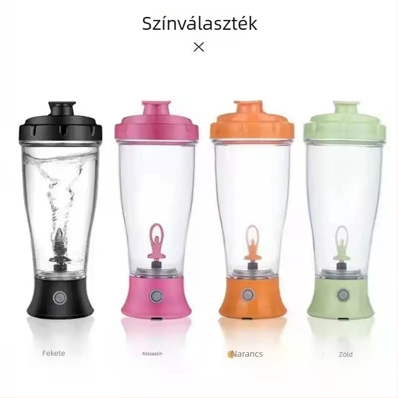 Elektromos keverő pohár, 350 ml, nagy kapacitású, fehérje- és kakaóporhoz, shaker pohár