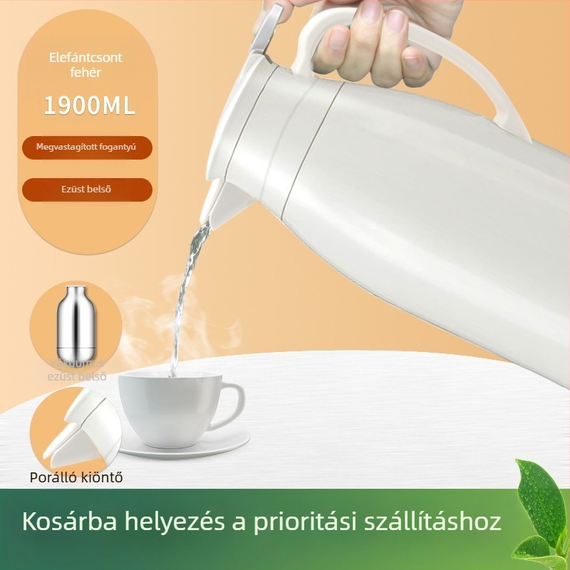 Üveg belsővel rendelkező termosz, modern minimalist dizájn, lehetőség logó testreszabására