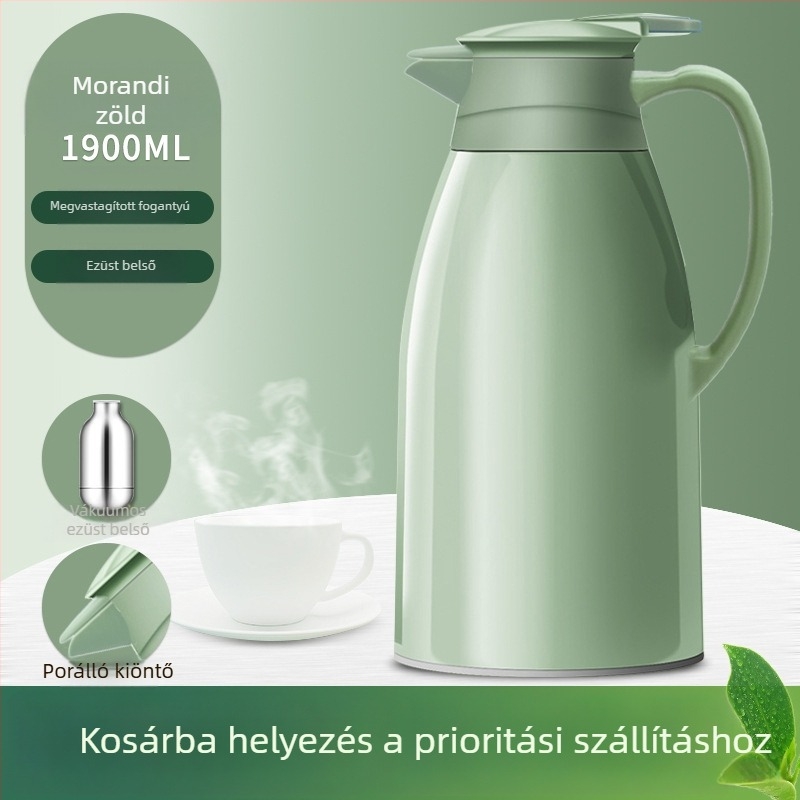 Üveg belsővel rendelkező termosz, modern minimalist dizájn, lehetőség logó testreszabására