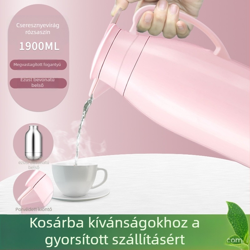 Üveg belsővel rendelkező termosz, modern minimalist dizájn, lehetőség logó testreszabására