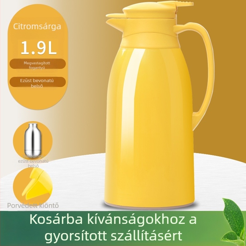 Üveg belsővel rendelkező termosz, modern minimalist dizájn, lehetőség logó testreszabására