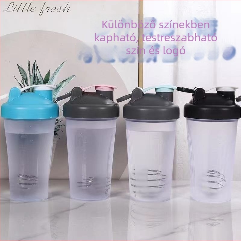 Fitnesz shaker pohár fehérjéhez, hordozható műanyag pohár elegáns dizájnnal