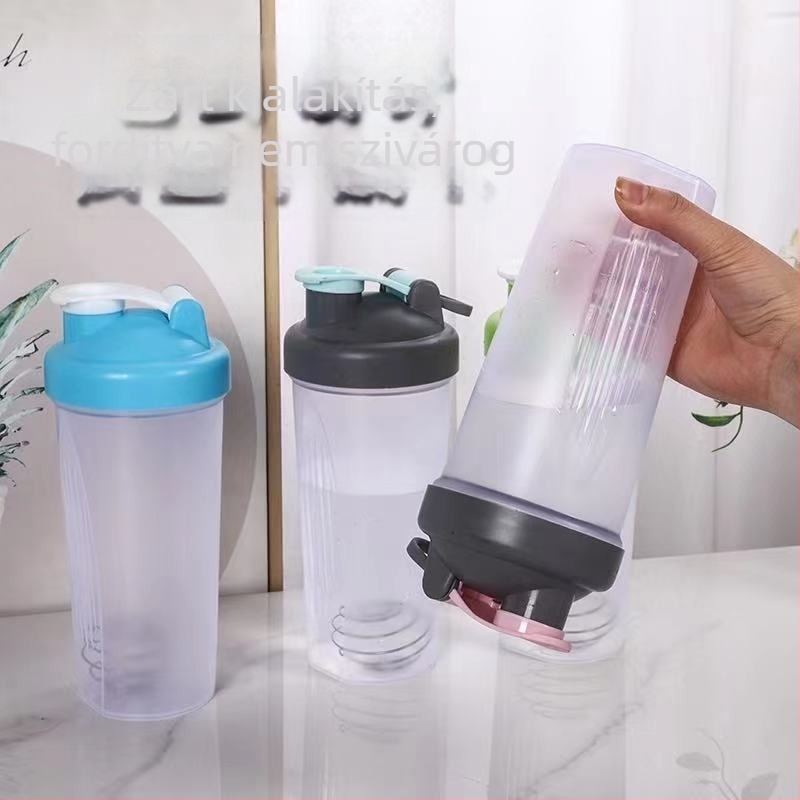 Fitnesz shaker pohár fehérjéhez, hordozható műanyag pohár elegáns dizájnnal