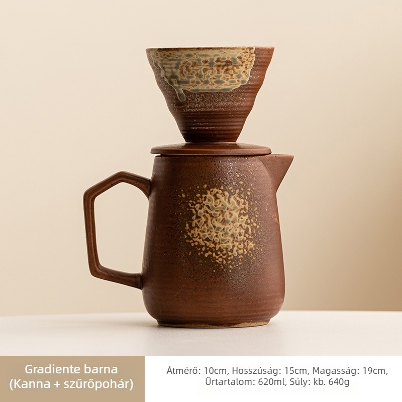 Kerámia pour-over kávéskészlet szűrővel, délutáni teázáshoz és megosztáshoz