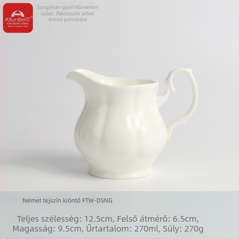 Csont porcelán, német stílusú: kávés kanna, teáskanna és kerámia vízforraló, logónyomtatási lehetőség