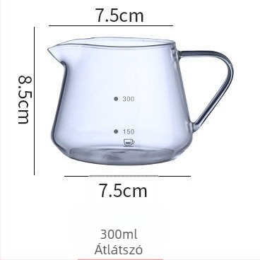 Pour-over kávéfőző boroszilikát üvegből, háromszög alakú fogantyúval