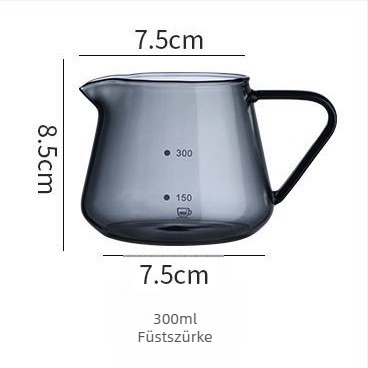 Pour-over kávéfőző boroszilikát üvegből, háromszög alakú fogantyúval