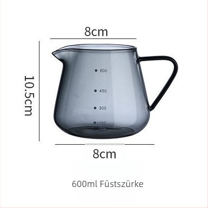 Pour-over kávéfőző boroszilikát üvegből, háromszög alakú fogantyúval