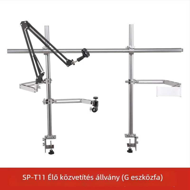 Asztali többfunkciós DIY univerzális kar kamera, telefon, világítás és mikrofon számára