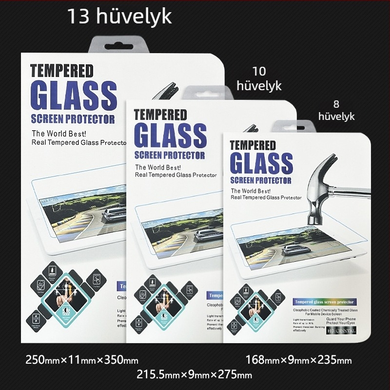 Tablettes blister csomagoló doboz védőfilmmel, 8–15 hüvelykig, 3D kivitel, HD védelem