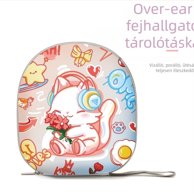 Nagy védő tok vezeték nélküli over-ear headsethez, mikrofonhoz és fülhallgatóhoz, sokoldalú univerzális kiegészítő szervező