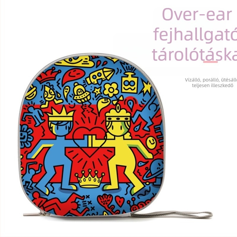 Nagy védő tok vezeték nélküli over-ear headsethez, mikrofonhoz és fülhallgatóhoz, sokoldalú univerzális kiegészítő szervező