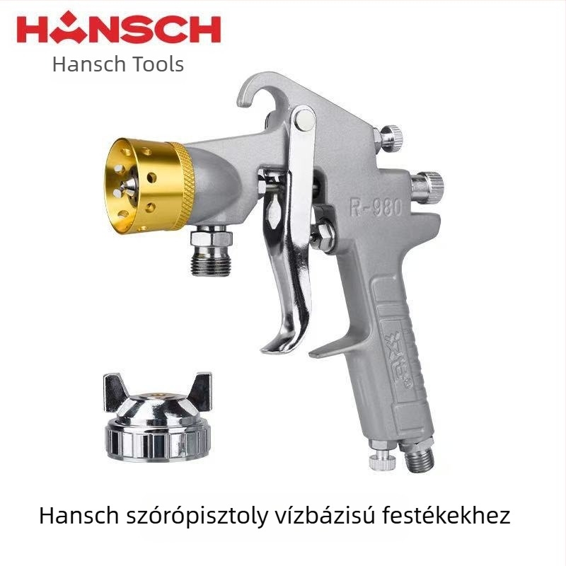 Hanshi W-71 pneumatikus festékpisztoly bútorok és autófényezéshez, nagy atomizációjú víz-víz permetezés technológia