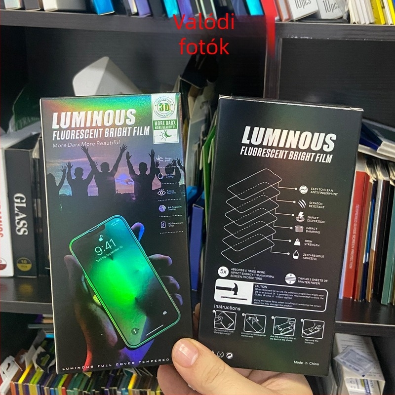 iPhone edzett üveg fólia csomagoló doboz, 10 darab, 3D világító magánéletvédelmi fólia, 21D csillagos dizájn, univerzális