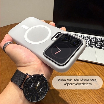 Kétfunkciós zselés mágneses tok Xiaomi 17 Pro Max és Xiaomi 15-höz, matt felület, ütésálló merev tok