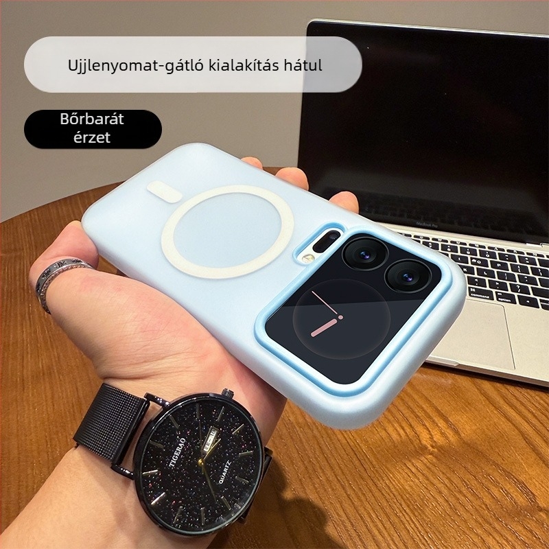 Kétfunkciós zselés mágneses tok Xiaomi 17 Pro Max és Xiaomi 15-höz, matt felület, ütésálló merev tok