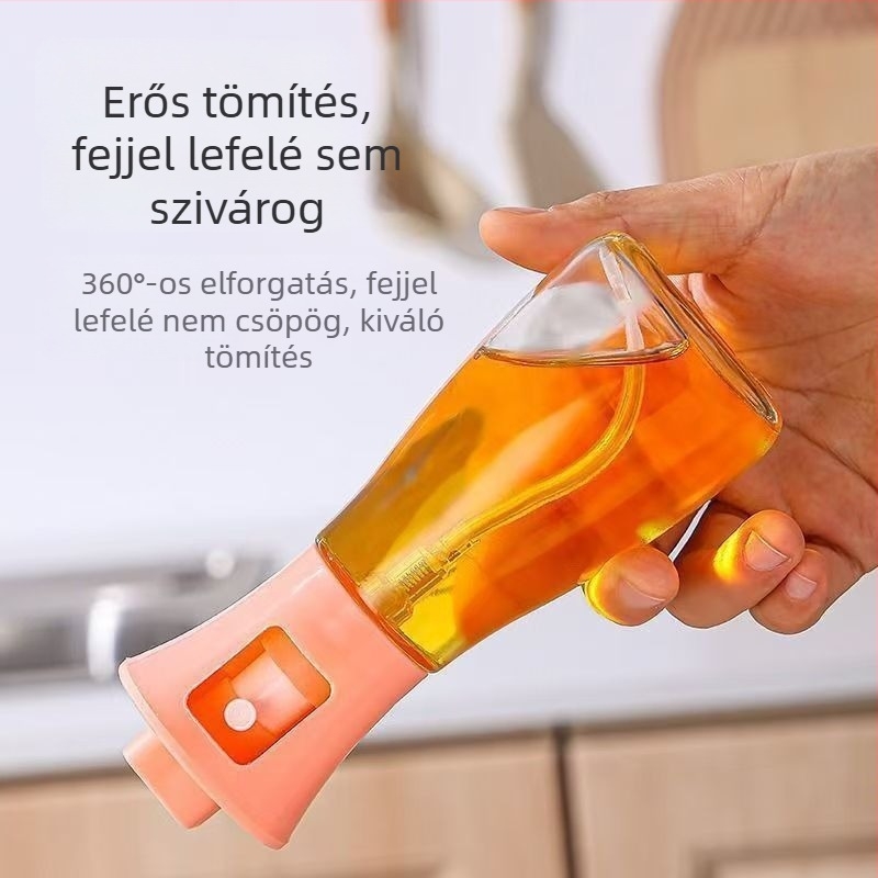 Üvegből készült olajspray permetező, nyomógombos, élelmiszer-minőségű, konyhai és grillhez