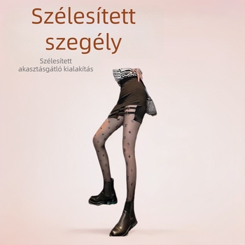 L betűs mintás harisnyanadrág, vékony, 15D nylon, anti-szúrás elleni védelem