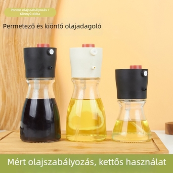 Kétfunkciós olajpermetező és kiöntő üveg — konyhai üveg olajtartály, szivárgásmentes