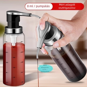 Üvegből készült ízesítő palack precíz adagolóval: oyster sauce, szójaszósz és ecet