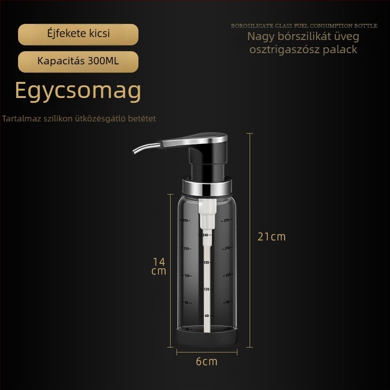 Üvegből készült ízesítő palack precíz adagolóval: oyster sauce, szójaszósz és ecet