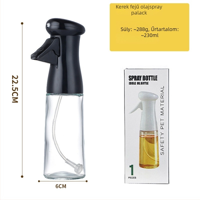 Üvegből készült olajspray palack, frissített modell, konyhai olajpermetező, szójaszósz és ecet számára, szivárgásmentes, permetezés-szabályozás