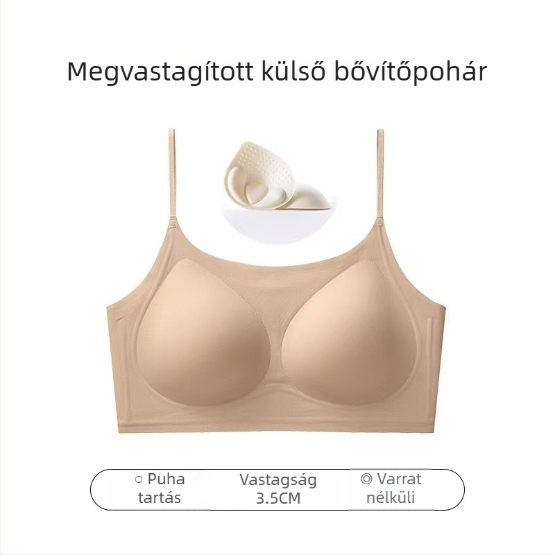 Varrás nélküli, láthatatlan melltartó, nude hátsó rész, vékony formázott kosarak, nylon-zselés anyag