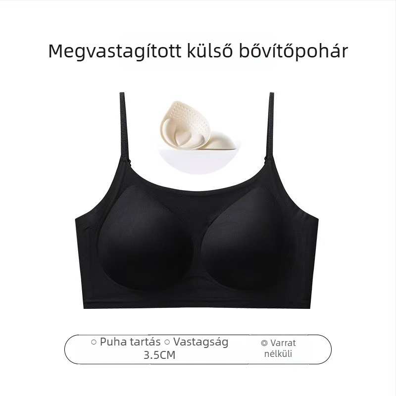 Varrás nélküli, láthatatlan melltartó, nude hátsó rész, vékony formázott kosarak, nylon-zselés anyag